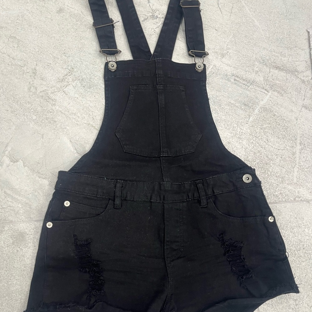 Signature8 Black Denim Overalls